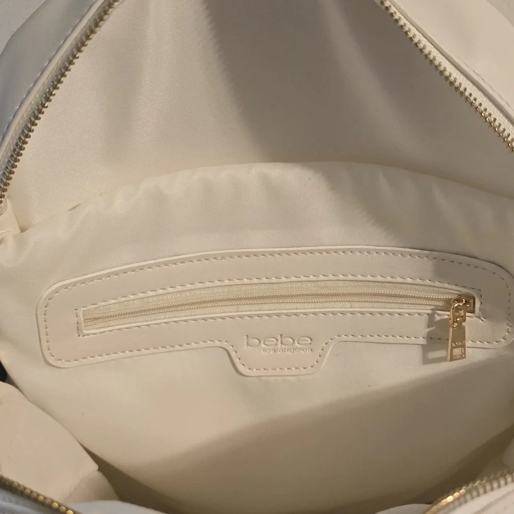 Bebe Cream Backpack with Gold Accents